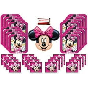 Disney Minnie Mouse Party Supply Bundle Pack for 16 Guests plus 14 Inch Balloon and Party Planning Checklist from Mikes Super Store