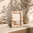thumbnail image 3 of Handicrafts Home 4x6 Picture Frame, Brown Chevron Bone Inlay Photo Frame, Rustic Farmhouse Wall or Tabletop Picture Frame for Home Wall Decor, 3 of 7