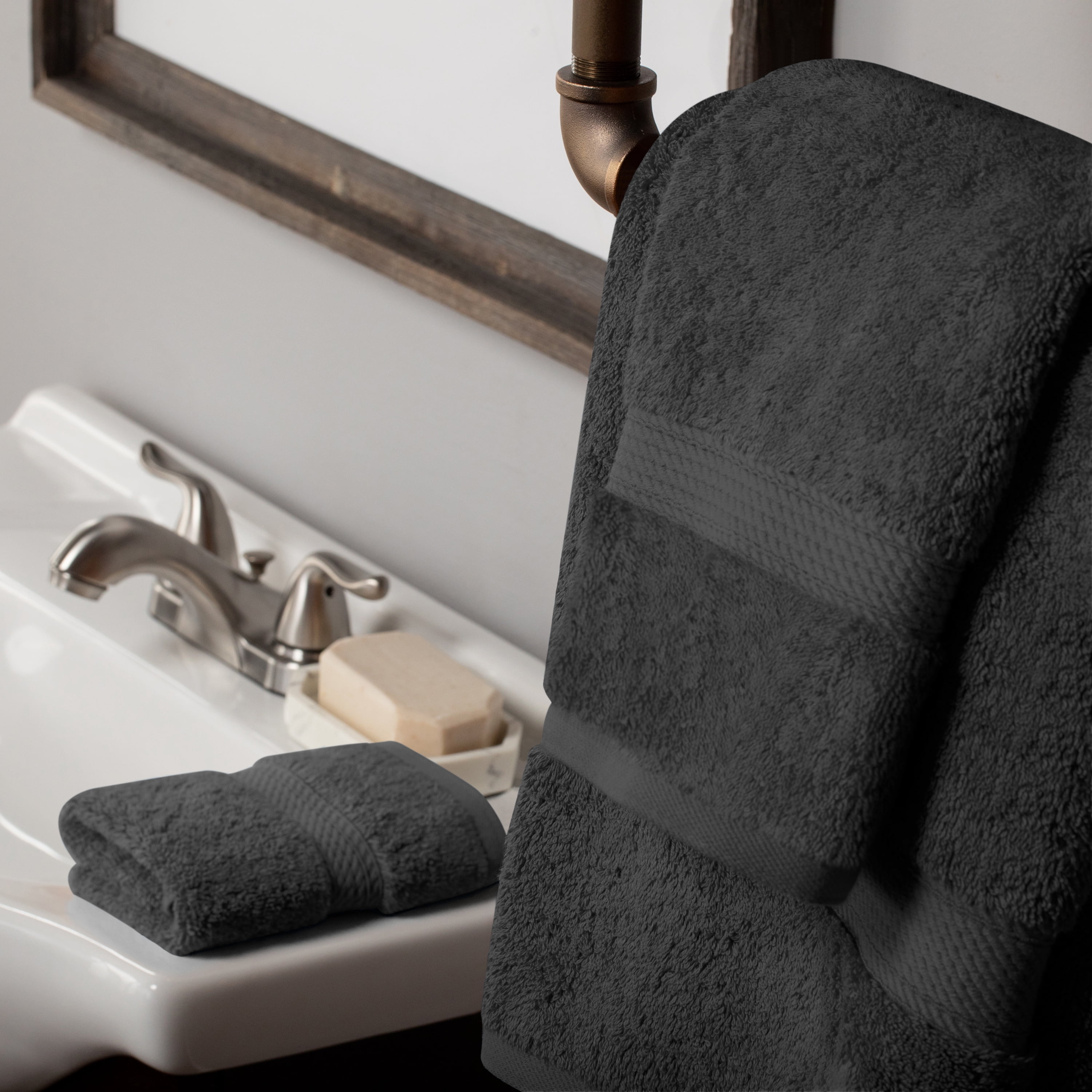 Premium Egyptian Cotton Highly Absorbent Assorted 3-Piece Plush Towel Set - 30" x 55", 20" x 30", 13" x 13"