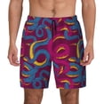 thumbnail image 2 of Goofa Colorful Snake Printed Men's Swim Trunks Board Shorts Quick Dry Mens Swimming Trunks with Compression Liner,Breathable Fit Hawaii Beach Shorts-, 2 of 9
