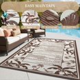 thumbnail image 3 of Outdoor Rug 8x10 ft Reversible Patio Rug Mat Outdoor Carpet Waterproof Camping Rugs Plastic Straw Rugs-Patio RV Camper Balcony Backyard Picnic Deck Pool Beach Mat Coconut Palm Leaf Rug Brown & Beige, 3 of 4