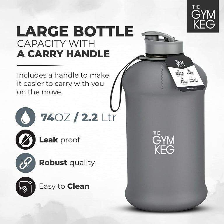 The Sports Water Bottle 2.2 L Insulated | Half Gallon | Carry Handle | Big  Water Jug