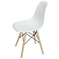 thumbnail image 4 of HomGarden Set of 4 Dining Chair Indoor Plastic Side Chair Wood Legs White, 4 of 11