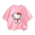 thumbnail image 4 of 2024 Ropa infantil Verano Camiseta con estampado de Hello Kitty Camiseta de moda infantil Camiseta de manga corta Top de cuello redondo para niñas, 4 of 5