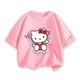 thumbnail image 4 of 2024 Ropa infantil Verano Camiseta con estampado de Hello Kitty Camiseta de moda infantil Camiseta de manga corta Top de cuello redondo para niñas, 4 of 5