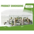 thumbnail image 2 of LUXOAK 19.2×9.7×8.5 ft Upgraded Pop-up Greenhouses for Outdoors Indoor with Adjustable Reinforced Frame, Portable Walk in Greenhouse, White, 2 of 9