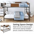 thumbnail image 5 of Modern Bunk Bed, Solid Wood Full Over Full Bunk Bed with Ladder and Safety Guardrail, Convertible Full Bunk Bed Frame for Teens&Adults, Gray, 5 of 7