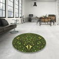 thumbnail image 3 of Ahgly Company Indoor Square Patterned Dark Forest Green Area Rugs, 8' Square, 3 of 6