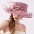 thumbnail image 5 of Cheers.US Women Kentcky Derby Church Hat Organza Flower Wide Brim Fascinator Hats for Wedding Tea Party, 5 of 7