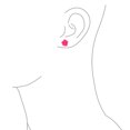 thumbnail image 5 of Bling Jewelry Womens Romantic 3D Carved Flower Hot Pink Rose Stud Earrings Lightweight 10MM, 5 of 6