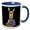 Blue/White, variant on 3drose, Funny Cool Funky Llama Using Sewing Machine Cartoon, 11oz Mug