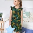 thumbnail image 4 of Vsdgher Jungle Léopard Jaune pour Filles Chemises de Nuit Manches Courtes à Volants Robe de Nuit Pyjama pour Fête Pyjama-TG, 4 of 6