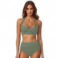thumbnail image 1 of Bikini Mujer Traje de Baño Conjunto de Bikini Push Up Sexy Para Mujer, Traje de Baño de Dos Piezas de Cintura Alta, Tankini Con Estampado Fruncido Retro, Para Playa, Piscina y Fiesta, 1992, 1 of 4