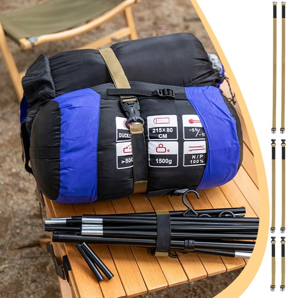 Correas para equipaje con doble hebilla - Correas de seguridad ajustables en pack de 2 para viajes al aire libre y equipamiento deportivo - Amarillo