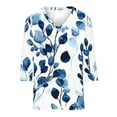 thumbnail image 4 of successthop Floral Blouses for Women Plus Size 3/4 Sleeve Tee Shirts Lightweight Crewneck Pullover Shirt Print Tops, 4 of 4