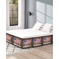 thumbnail image 4 of US Independence Day Bed Skirt Cal King 18 Inch Drop, Wrap Around Bed Skirts, Retro American Flag Wood Brown Elastic Bedskirt Pleated Bed Frame Cover Luxurious Dust Ruffle for Cal King Bed, 4 of 6