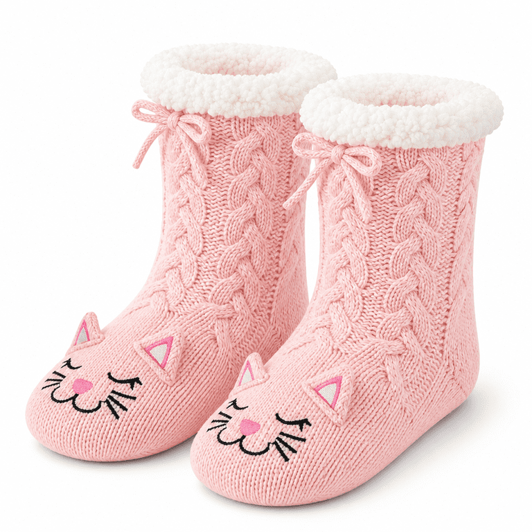 Muk Luks Girls Soft Sole Cabin Crew Socks with Grippers photo 1
