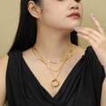 thumbnail image 4 of JeenMata Juego de 3 Collares con Colgante Modernizado de Tres Capas Múltiples para Mujer en Oro Amarillo, 4 of 5