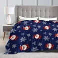 thumbnail image 4 of DouZhe Ultra-Soft Micro Fleece Lightweight Flannel Bed Blanket, Santa Claus Snowflake Print Cozy Warm Throw Blankets, 60"x50", 4 of 7