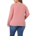 thumbnail image 3 of Agnes Orinda Women's Plus Size Tops Tshirts Cross V Neck Casual Long Sleeves Blouse Top 4X Pink, 3 of 6