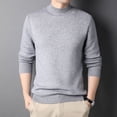 thumbnail image 4 of Suéter de punto de color sólido de boutique de cuello alto medio de otoño e invierno para hombres, suéter casual de moda para hombres, 4 of 6
