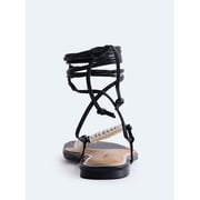 Free Assembly Women's Beaded Wrap Sandals