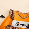thumbnail image 6 of ENFLASH My First Halloween Baby Girl Outfit Infant Bubble Romper Boo Embroidery Pumpkin Fall Bodysuit Clothes, 6 of 8
