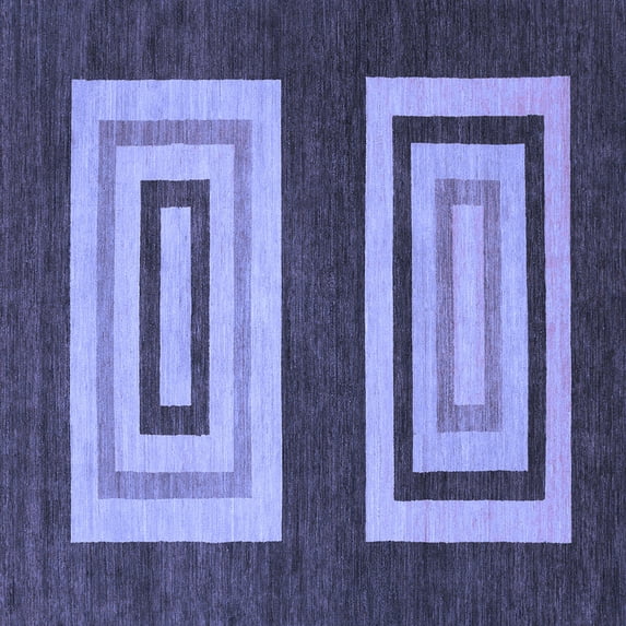 Ahgly Company Indoor Square Abstract Blue Modern Area Rugs, 3' Square