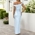 thumbnail image 4 of Women's Elegant Off Shoulder Bodycon Long Dress For Party Evening Gown Sexy Bandage Tight Midi Dress With Side Slit, 4 of 6