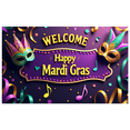 thumbnail image 3 of Mardi Gras Backdrop Banner Welcome Carnival Party Decoration Photography Props Event Background Supplies Celebration Mask Festive Decor, 3 of 8
