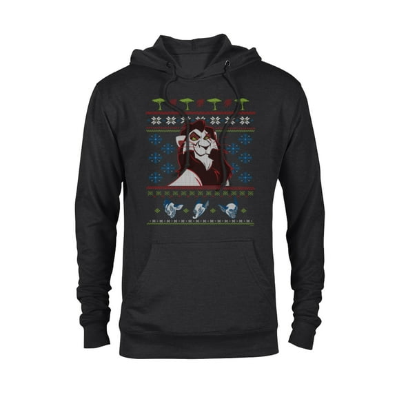 Disney Villains The Lion King Scar Ugly Christmas Sweater - Pullover Hoodie for Adults - Customized-Black