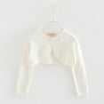 thumbnail image 3 of GYRATEDREAM Kids Girls Cardigan Sweaters Toddler Long Sleeve Cable Knitted Cropped Sweater Button Closure Tops for 1-8Y White, 3 of 7