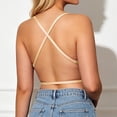 thumbnail image 5 of HNMKIU Lace Underwire Bra Back Strappy Full Coverage Everyday Comfort T-Shirt Daily Solid Seamless Design Beige - M, 5 of 9