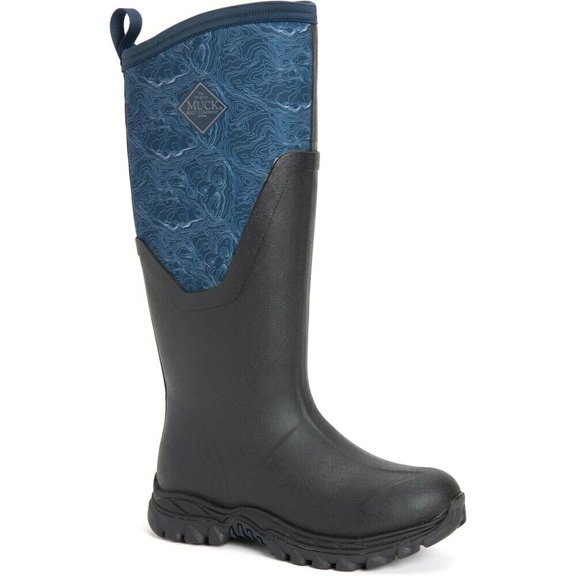 Muck Women's Arctic Sport II Tall, Black/Navy Topography