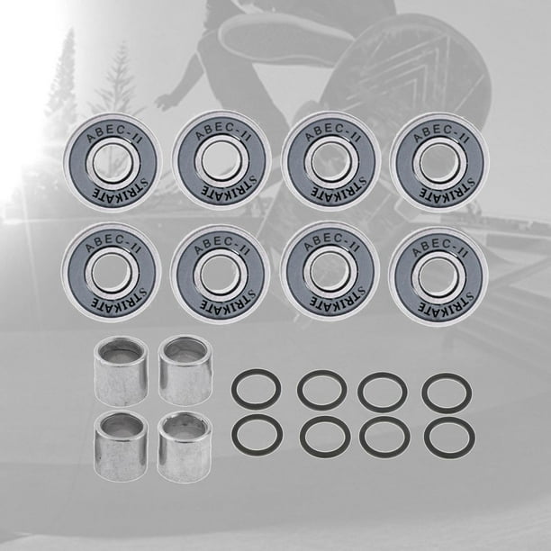 Rodamiento de patineta Macarena 8 piezas de Rodamiento ABEC-11 Longboard Patines en línea Ruedas de scooter gris