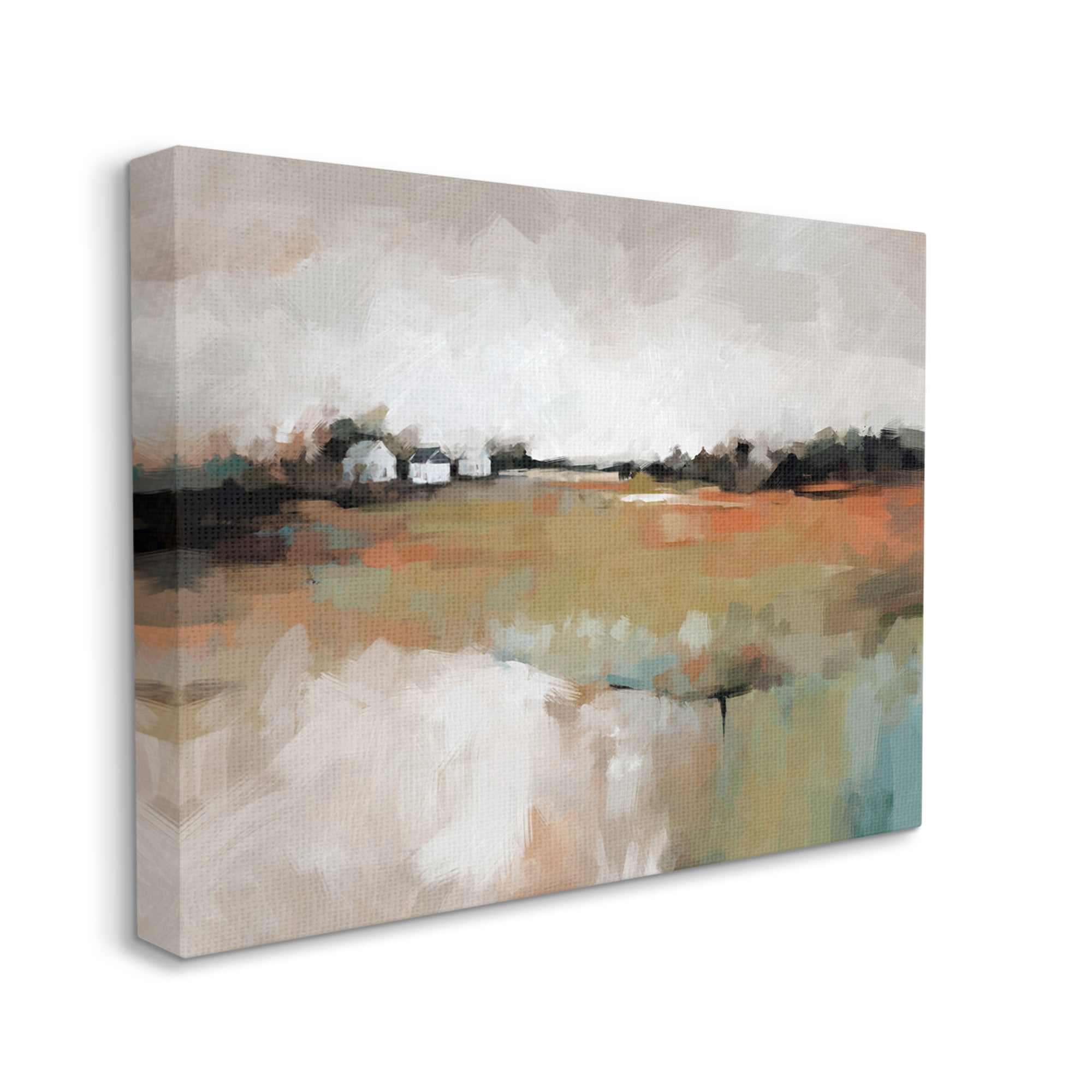 Stupell Industries Abstract Country Barns Landscape Landscape Painting Gallery Wrapped Canvas Art Print Wall Art, 30 x 24