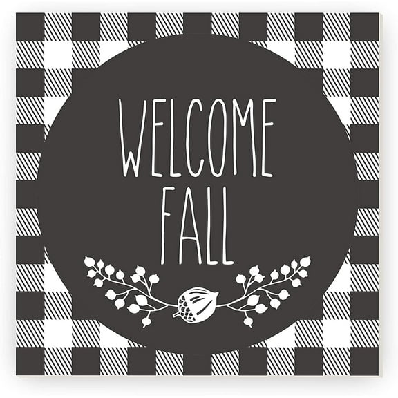 Welcome Fall Rustic Wood Sign 12x12 (Unframed)