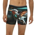 thumbnail image 2 of Cauagu Futuristic Robot Hummingbird Print Men's Boxer Briefs, Funny & Cute Underwear Elastic Waistband Briefs Ideal Gift for Men,1-Pack, 2 of 7