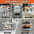 thumbnail image 6 of Jocisland 30x48in Stainless Steel Table, Kitchen Prep Table with Adjustable Undershelf, NSF Certified Metal Surface for Kitchen, Restaurant, Hotel, 6 of 9