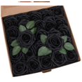 thumbnail image 1 of Caja de regalo de rosas de espuma de polietileno, 25/50 unidades, flores artificiales falsas, decoración de boda, flores para sujetar, 1 of 6