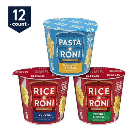 PASTA RONI Quaker Rice a Roni Cups Individual Cup, 3-Flavor Variety Pack, 2.25 Oz, 12 count (Pack of 1) (B06Y446KPY)