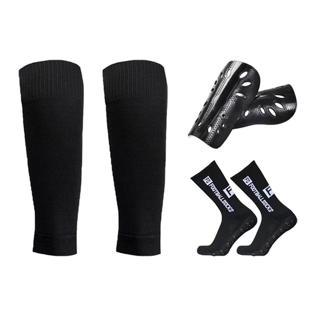 Anti Slip Soccer Socks Calf Sleeves and Leg Pads Set