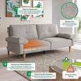 thumbnail image 2 of Sofá Cama Makora Yarvis Gris Claro Lino 3 Posiciones con Soft Foam Reclinable, 2 of 10