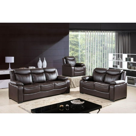 Mcferran Sf5506 Chocolate Sofa Loveseat Chair Bonded Leather Living Mcferran Sf5506 Chocolate Sofa Loveseat Chair Bonded Leather Living Room Set 3pc