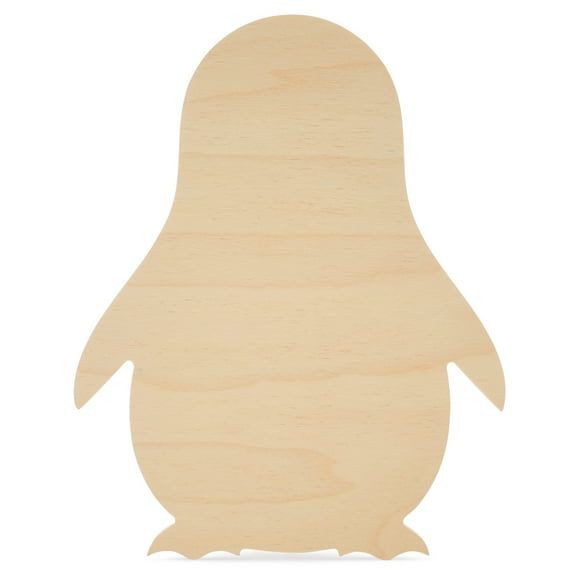 Wooden Penguin Cutout, 12-inch x 9-1/2-inch Pack of 3 Unfinished Wood Animal Cutouts for Crafts & Christmas Decor, by Woodpeckers