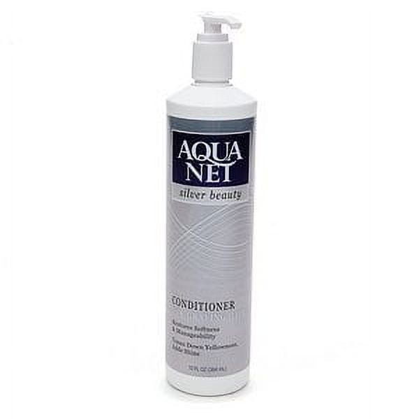 Acondicionador de belleza Aqua Net Silver para cabello canoso, botella con bomba de 13 oz (1/ea)