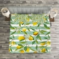 thumbnail image 3 of Ambesonne Art Quilted Bedspread Set 3 Pcs, Blooming Lemon Tree, Queen Size, Fern Green Seafoam, 3 of 3