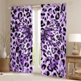 thumbnail image 2 of jejeloiu Cheetah Bowtie Curtains Pack of 2 (42x84 Each),Purple Leopard Print Curtains Blackout For Adults, 2 of 6