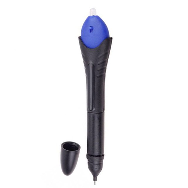 Glue Pen with LED Light Portable Plastic Aluminum Furniture Adhesive Applicator Refillable Wood Leather Adhesive Applicator Refillable Applying Tool DIY Crafting Pen
