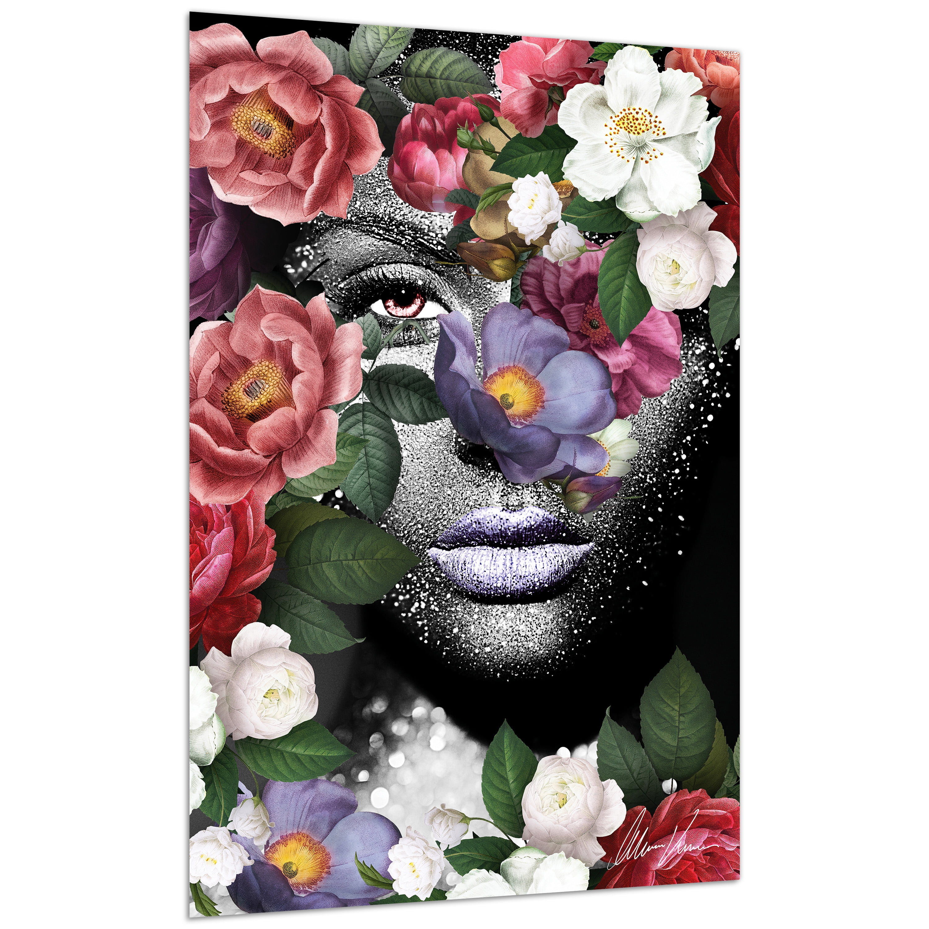Earth Goddess Frameless Free Floating Tempered Glass Panel Graphic Wall Art , 48" x 32" each